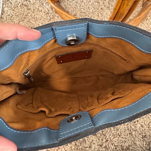 Patricia Nash Slate Blue Leather Shoulder Bag - Picture 5 of 11